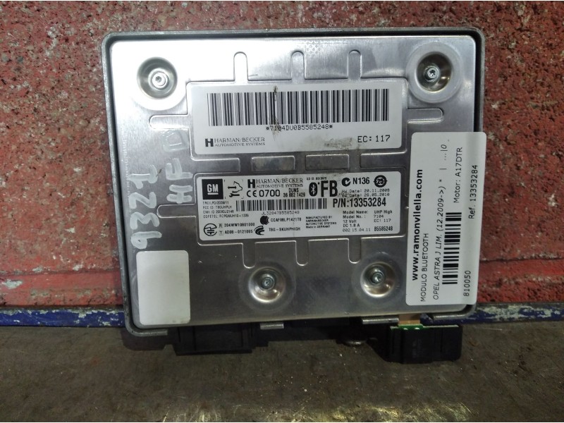 Recambio de modulo bluetooth para opel astra j lim. (12.2009)  | ... (12.2009)  | ... referencia OEM IAM 13353284  