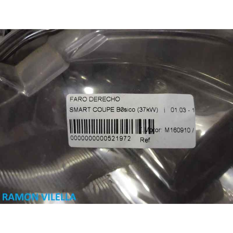 Recambio de faro derecho para smart coupe básico (37kw) | 01.03 - 12.06 básico (37kw) | 01.03 - 12.06 referencia OEM IAM   
