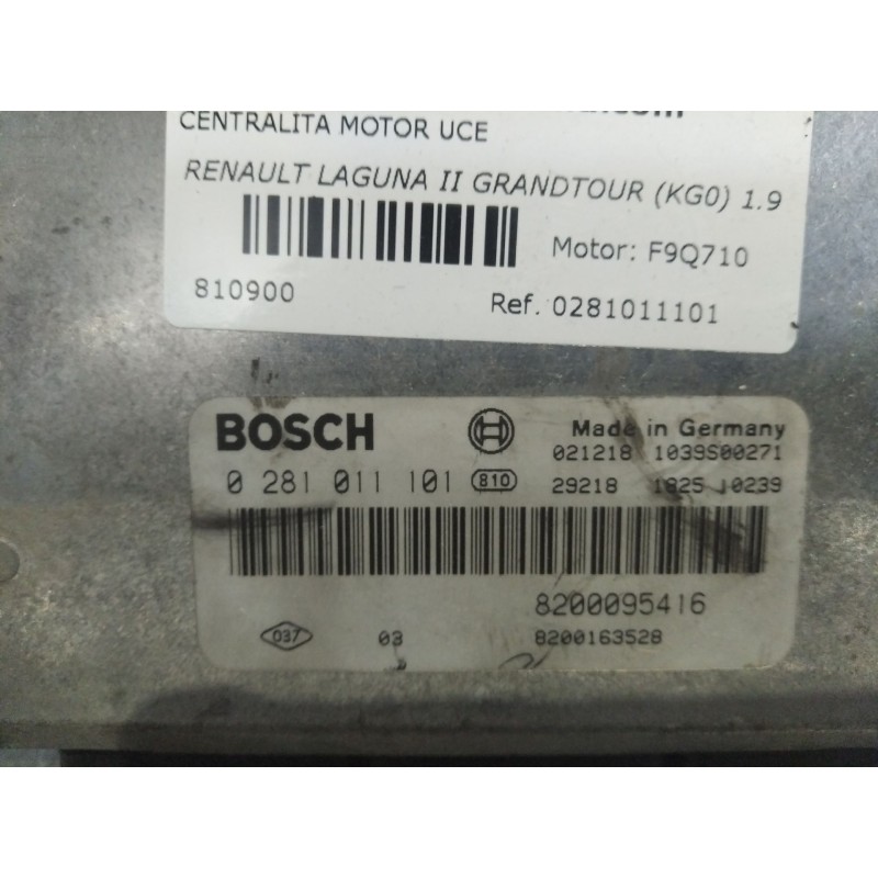 Recambio de centralita motor uce para renault laguna ii grandtour (kg0) 1.9 dci diesel | 0.01 - ... 1.9 dci diesel | 0.01 - ... 