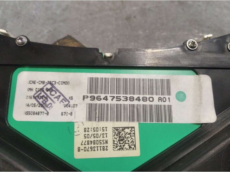 Recambio de cuadro instrumentos para peugeot 307 (s1) 1.6 hdi | 0.01 - 0.05 1.6 hdi | 0.01 - 0.05 referencia OEM IAM P9647538480