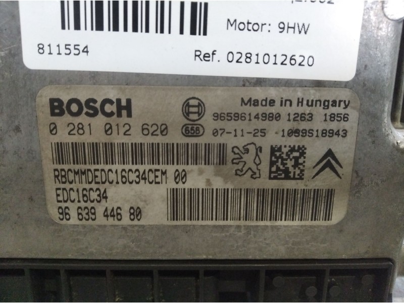 Recambio de centralita motor uce para citroen berlingo  | 0.02 - ...  | 0.02 - ... referencia OEM IAM 0281012620  