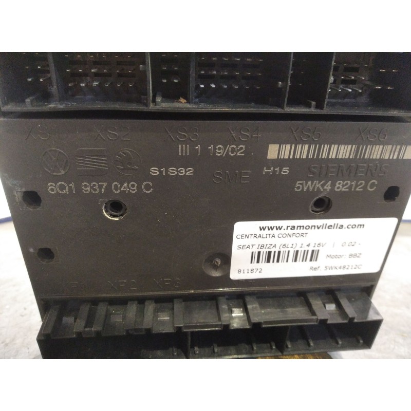 Recambio de centralita confort para seat ibiza (6l1) 1.4 16v | 0.02 - ... 1.4 16v | 0.02 - ... referencia OEM IAM 5WK48212C  