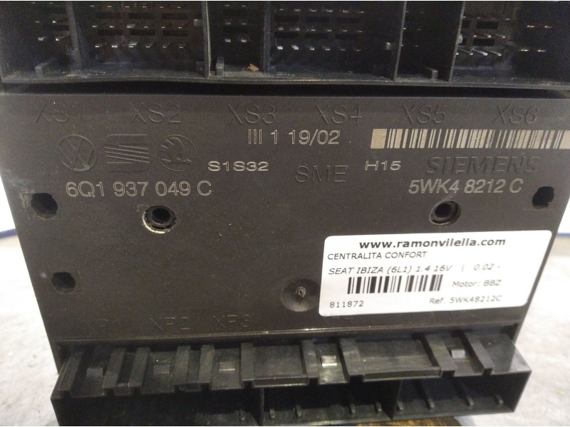 Recambio de centralita confort para seat ibiza (6l1) 1.4 16v | 0.02 - ... 1.4 16v | 0.02 - ... referencia OEM IAM 5WK48212C  