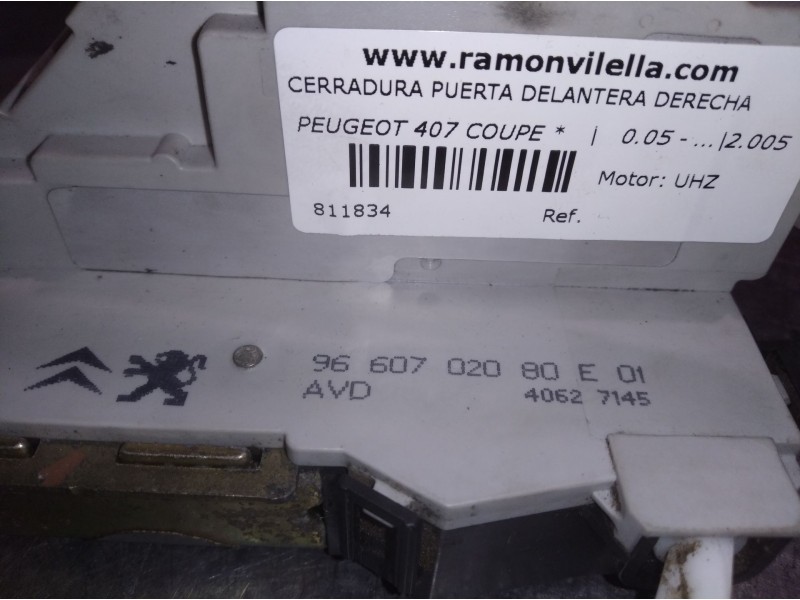 Recambio de cerradura puerta delantera derecha para peugeot 407 coupe  | 0.05 - ...  | 0.05 - ... referencia OEM IAM 9660702080E
