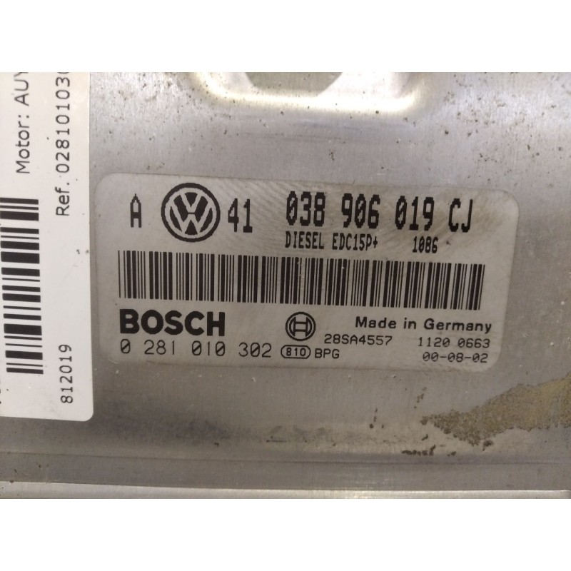 Recambio de centralita motor uce para volkswagen golf iv berlina (1j1) básico | 05.99 - ... referencia OEM IAM 0281010302 038906