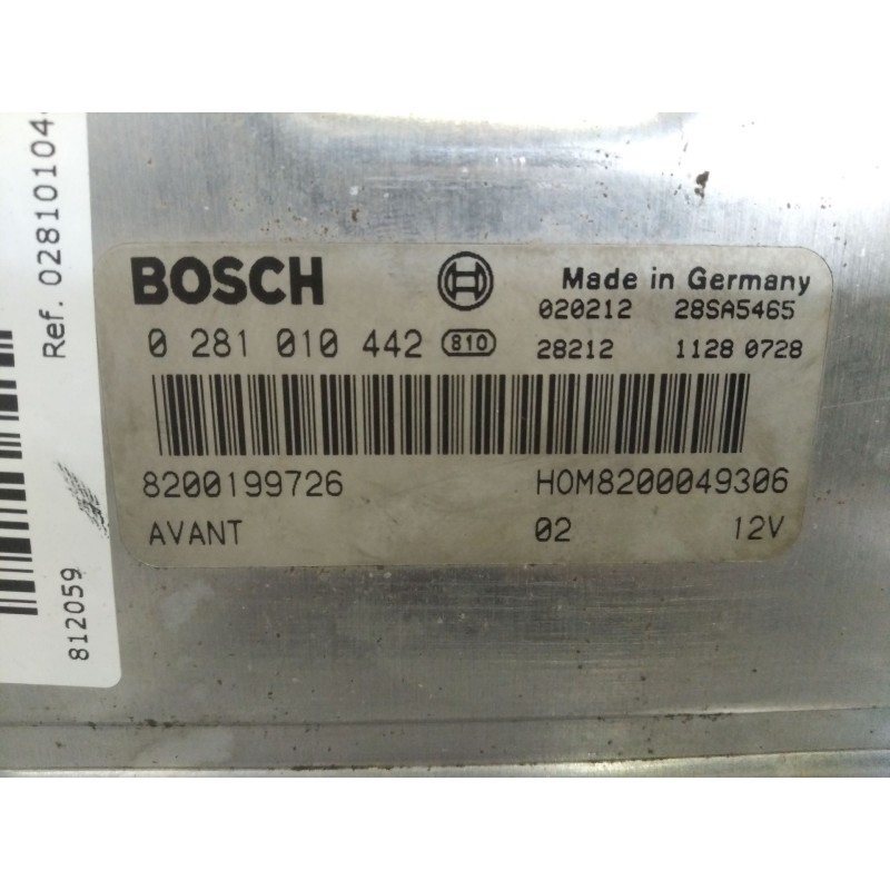 Recambio de centralita motor uce para renault megane i fase 2 berlina (ba0) 1.9 d authentique | 10.00 - ... 1.9 d authentique | 