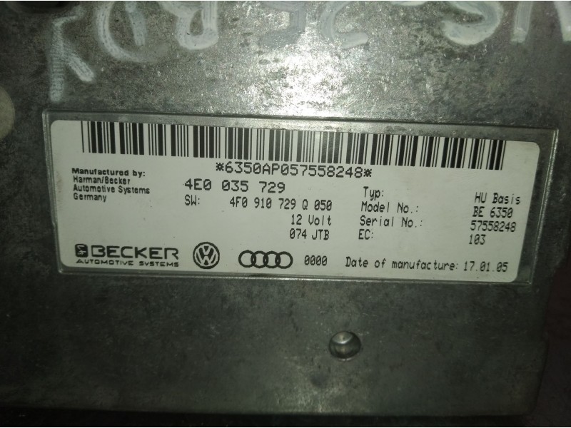 Recambio de centralita red de abordo para audi a6 berlina (4f2)  | 0.04 - 0.08  | 0.04 - 0.08 referencia OEM IAM 4E0035729  