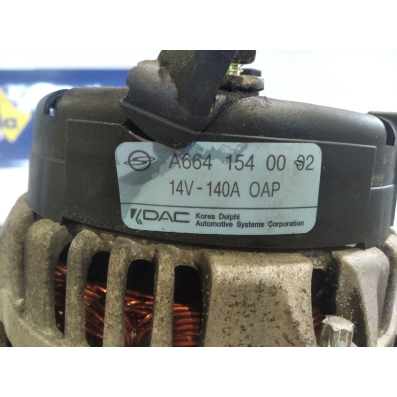 Recambio de alternador para ssangyong kyron 200 xdi limited | 10.05 - 12.11 200 xdi limited | 10.05 - 12.11 referencia OEM IAM A