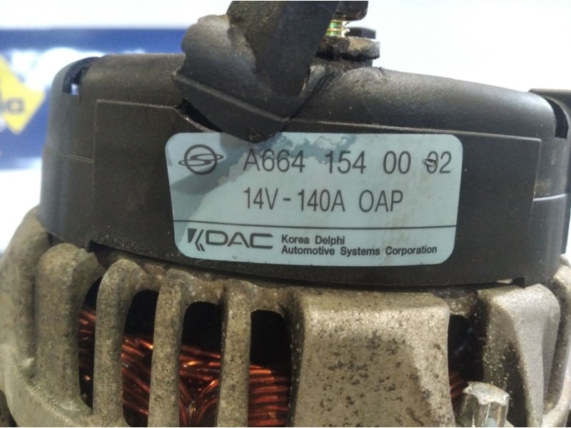 Recambio de alternador para ssangyong kyron 200 xdi limited | 10.05 - 12.11 200 xdi limited | 10.05 - 12.11 referencia OEM IAM A
