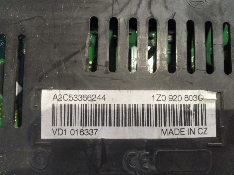 Recambio de cuadro instrumentos para skoda octavia berlina (1z3)  | 0.08 - ...  | 0.08 - ... referencia OEM IAM 1Z0920803G   Recambio de cuadro instrumentos para skoda octavia berlina (1z3)  | 0.08 - ...  | 0.08 - ... referencia OEM IAM 1Z0920803G