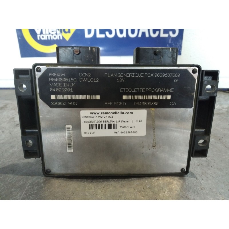 Recambio de centralita motor uce para peugeot 206 berlina 1.9 diesel | 0.98 - ... 1.9 diesel | 0.98 - ... referencia OEM IAM 963