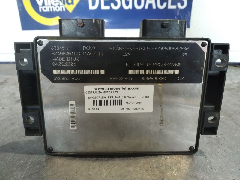 Recambio de centralita motor uce para peugeot 206 berlina 1.9 diesel | 0.98 - ... 1.9 diesel | 0.98 - ... referencia OEM IAM 963