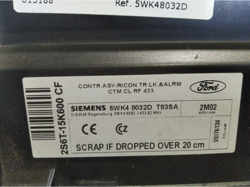 Recambio de centralita cierre para ford fusion (cbk) ambiente | 0.02 - ... ambiente | 0.02 - ... referencia OEM IAM 5WK48032D  