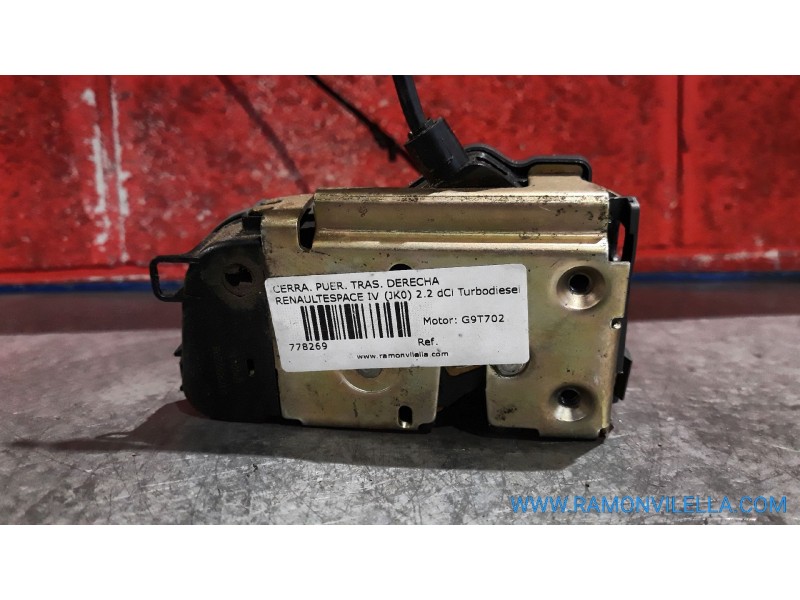 Recambio de cerra. puer. tras. derecha para renault espace iv (jk0) 2.2 dci turbodiesel | 0.02 - ... 2.2 dci turbodiesel | 0.02 