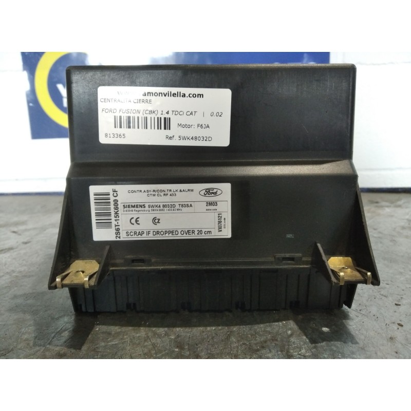 Recambio de centralita cierre para ford fusion (cbk) 1.4 tdci cat | 0.02 - ... 1.4 tdci cat | 0.02 - ... referencia OEM IAM 5WK4