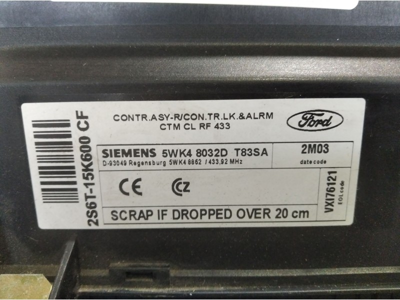 Recambio de centralita cierre para ford fusion (cbk) 1.4 tdci cat | 0.02 - ... 1.4 tdci cat | 0.02 - ... referencia OEM IAM 5WK4