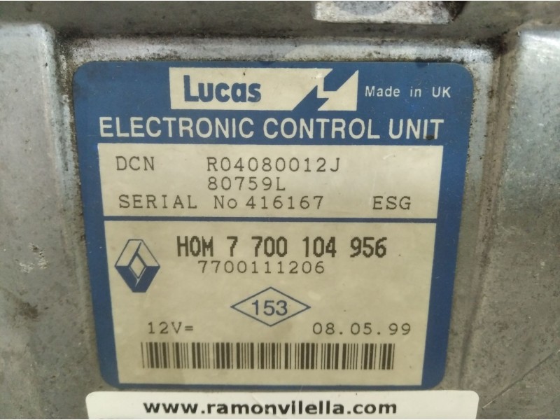 Recambio de centralita motor uce para renault kangoo (f/kc0) 1.9 diesel | 0.97 - ... 1.9 diesel | 0.97 - ... referencia OEM IAM 