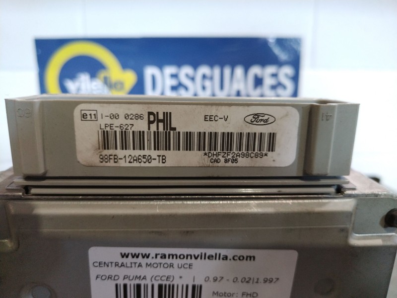 Recambio de centralita motor uce para ford puma (cce)  | 0.97 - 0.02  | 0.97 - 0.02 referencia OEM IAM 98FB12A650TB  