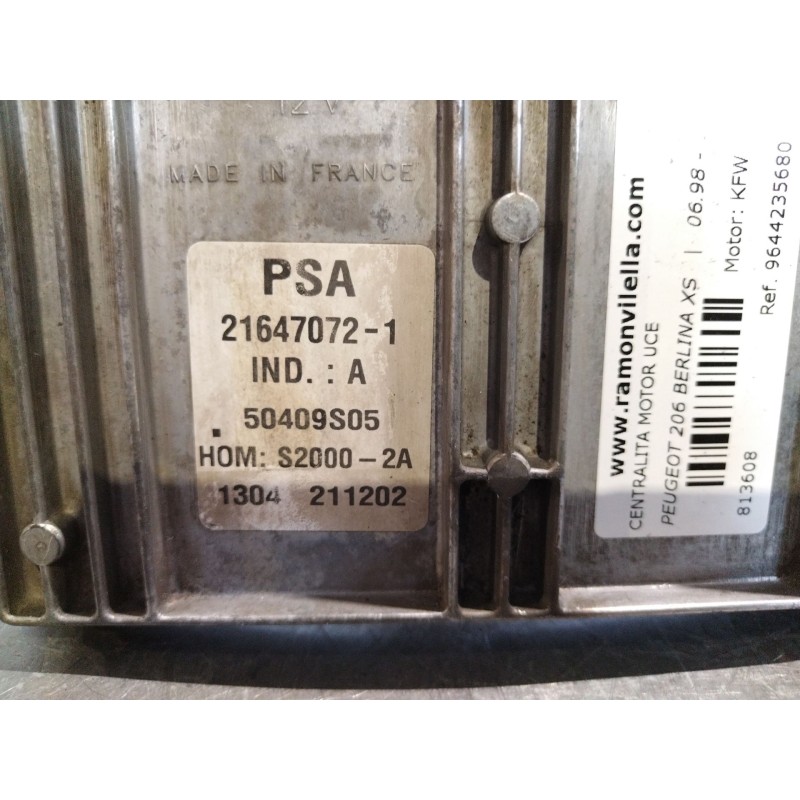 Recambio de centralita motor uce para peugeot 206 berlina xs | 06.98 - 12.06 xs | 06.98 - 12.06 referencia OEM IAM 9644235680  