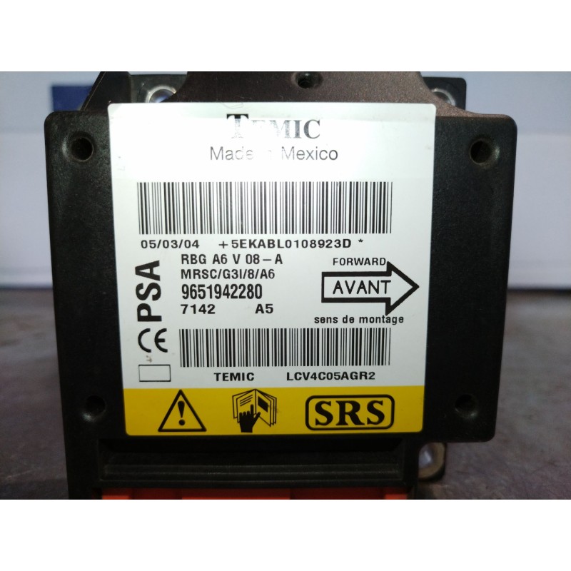 Recambio de centralita airbag para citroen c2 vtr | 09.03 - 12.09 vtr | 09.03 - 12.09 referencia OEM IAM 9651942280  
