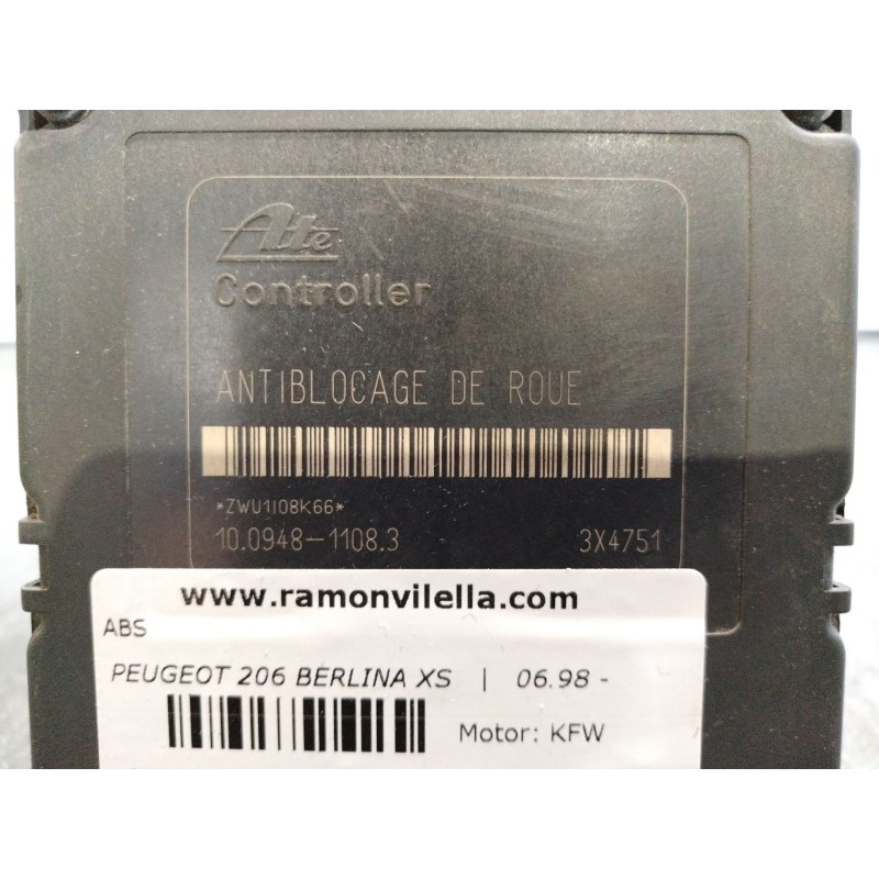 Recambio de abs para peugeot 206 berlina xs | 06.98 - 12.06 xs | 06.98 - 12.06 referencia OEM IAM 10094811083  