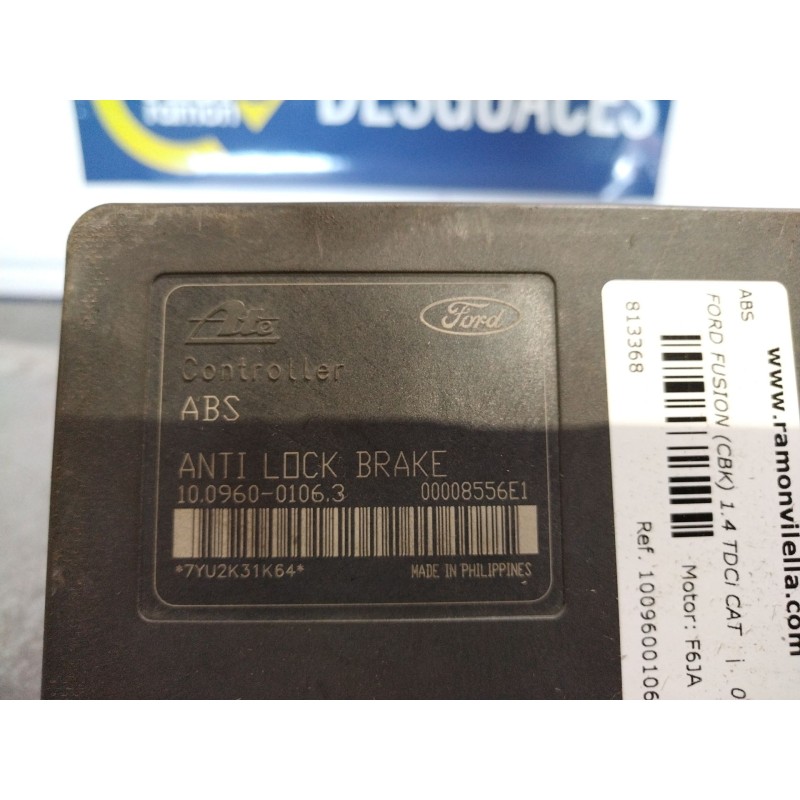 Recambio de abs para ford fusion (cbk) 1.4 tdci cat | 0.02 - ... 1.4 tdci cat | 0.02 - ... referencia OEM IAM 10096001063 2S612M