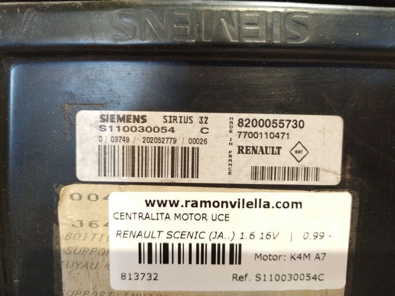 Recambio de centralita motor uce para renault scenic (ja..) 1.6 16v | 0.99 - ... 1.6 16v | 0.99 - ... referencia OEM IAM S110030