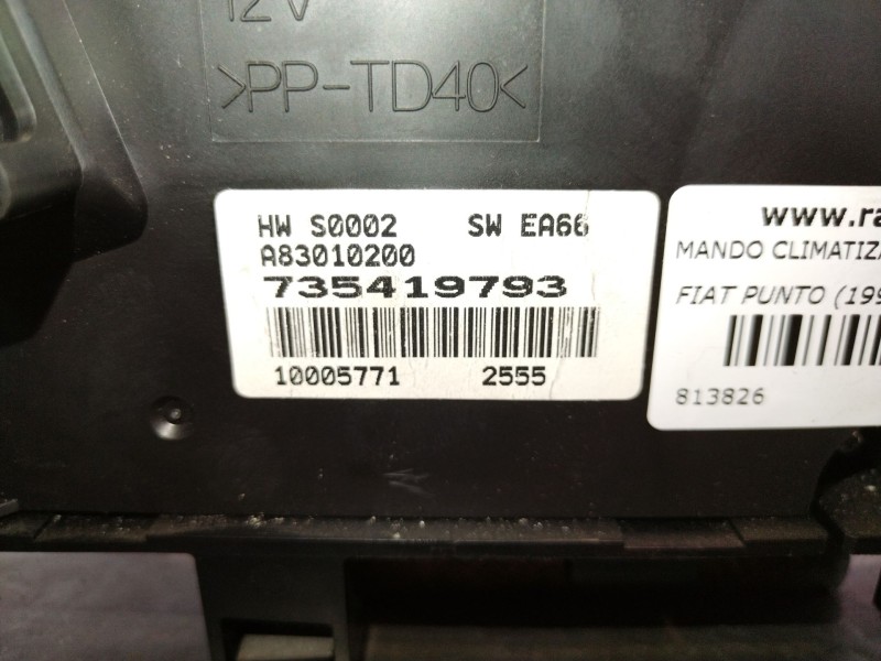 Recambio de mando climatizador para fiat punto (199)  | ...  | ... referencia OEM IAM 735419793  