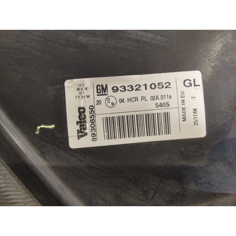 Recambio de faro izquierdo para opel meriva enjoy | 02.03 - 12.06 enjoy | 02.03 - 12.06 referencia OEM IAM 93321052  
