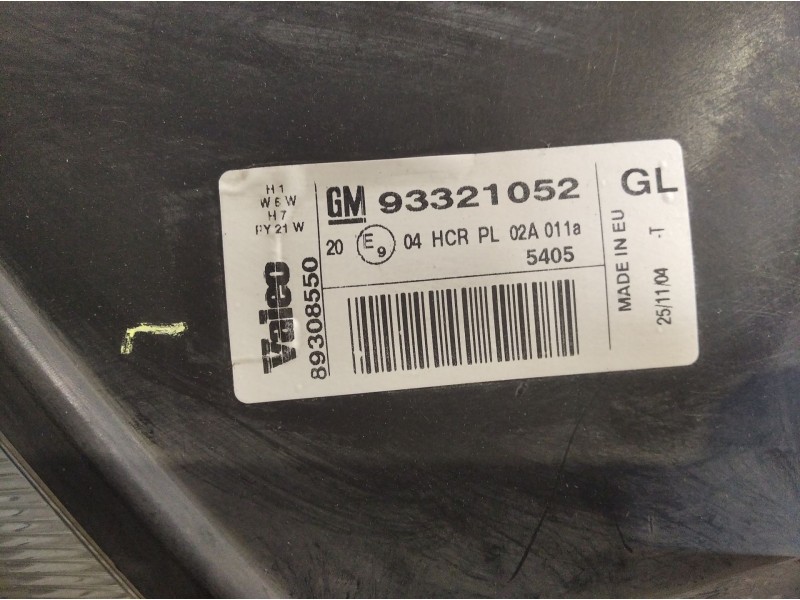Recambio de faro izquierdo para opel meriva enjoy | 02.03 - 12.06 enjoy | 02.03 - 12.06 referencia OEM IAM 93321052  