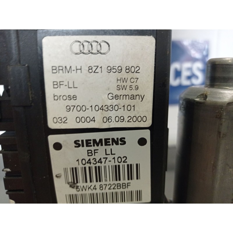 Recambio de motor elevalunas delantero derecho para audi a2 (8z)  | 0.00 - 0.05  | 0.00 - 0.05 referencia OEM IAM 5WK48722BBF  