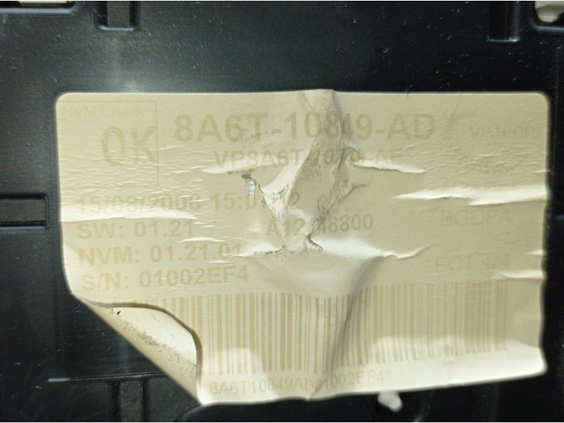 Recambio de cuadro instrumentos para ford fiesta (cb1)  | 0.08 - ...  | 0.08 - ... referencia OEM IAM 8A6T10849AD   Recambio de cuadro instrumentos para ford fiesta (cb1)  | 0.08 - ...  | 0.08 - ... referencia OEM IAM 8A6T10849AD