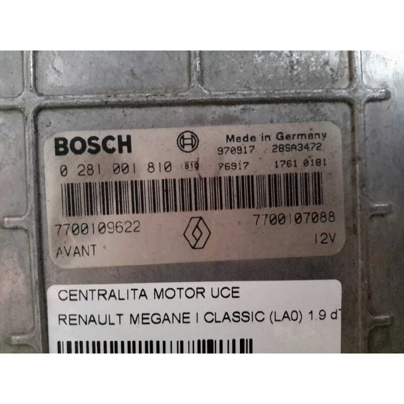 Recambio de centralita motor uce para renault megane i classic (la0) 1.9 dti alize | 06.97 - 12.01 1.9 dti alize | 06.97 - 12.01