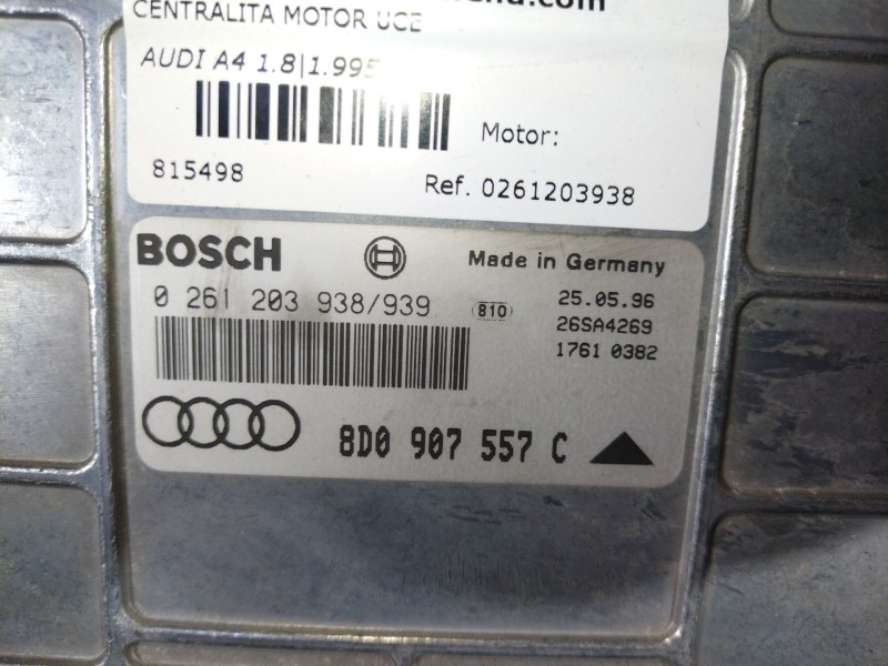 Recambio de centralita motor uce para audi a4 1.8 referencia OEM IAM 0261203938 8D0907557C 