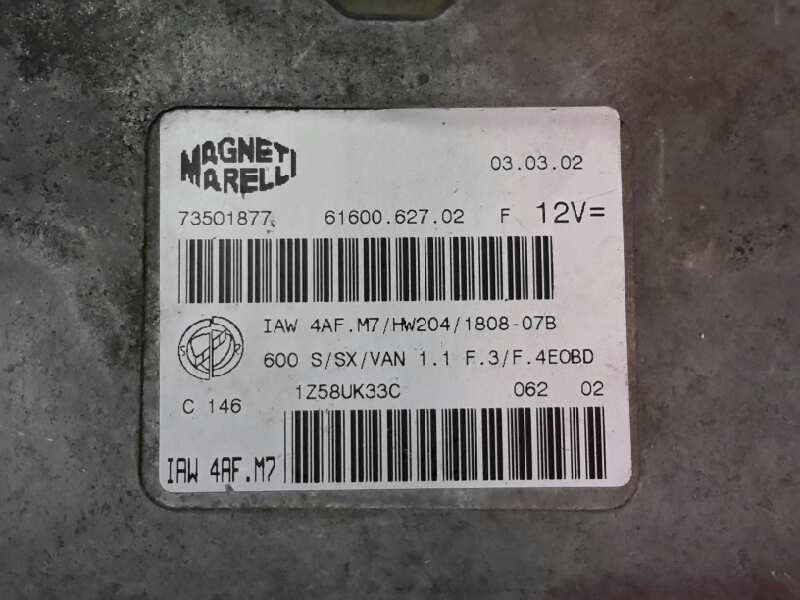 Recambio de centralita motor uce para fiat seicento (187) brush | 07.01 - ... brush | 07.01 - ... referencia OEM IAM IAW4AF.M7 7