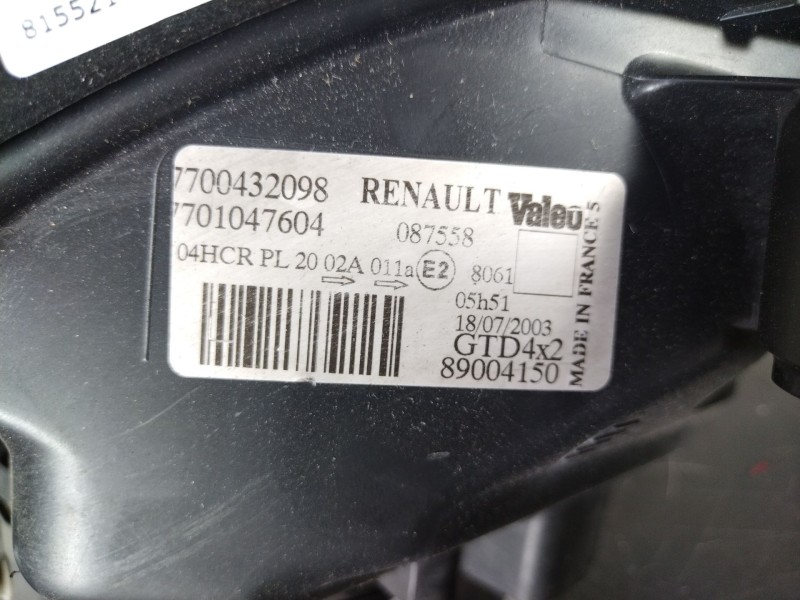 Recambio de faro izquierdo para renault scenic (ja..) referencia OEM IAM 7700432098 7701047604  Recambio de faro izquierdo para renault scenic (ja..) referencia OEM IAM 7700432098 7701047604