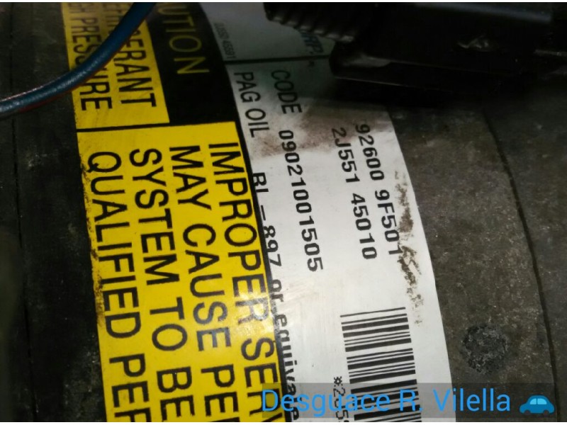 Recambio de compresor aire acondicionado para nissan almera (n16/e) acenta | 10.02 - 12.04 acenta | 10.02 - 12.04 referencia OEM Recambio de compresor aire acondicionado para nissan almera (n16/e) acenta | 10.02 - 12.04 acenta | 10.02 - 12.04 referencia OEM