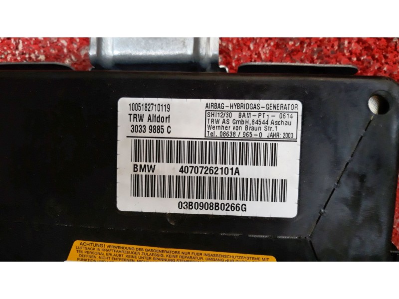 Recambio de airbag lateral tras. izquierdo para bmw serie 5 berlina (e39)  | 0.95 - 0.03  | 0.95 - 0.03 referencia OEM IAM 40707