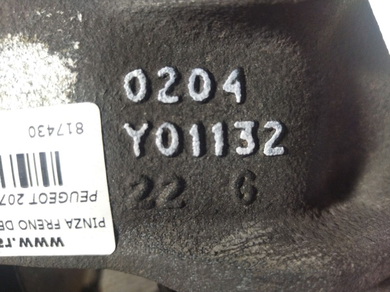 Recambio de pinza freno delantera derecha para peugeot 207  | 0.06 - ...  | 0.06 - ... referencia OEM IAM 0204Y01132  