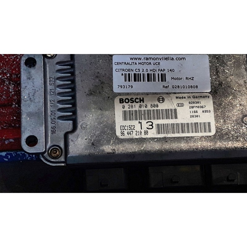 Recambio de centralita motor uce para citroen c5 2.0 hdi fap 140 business referencia OEM IAM 0281010808 9644721080 