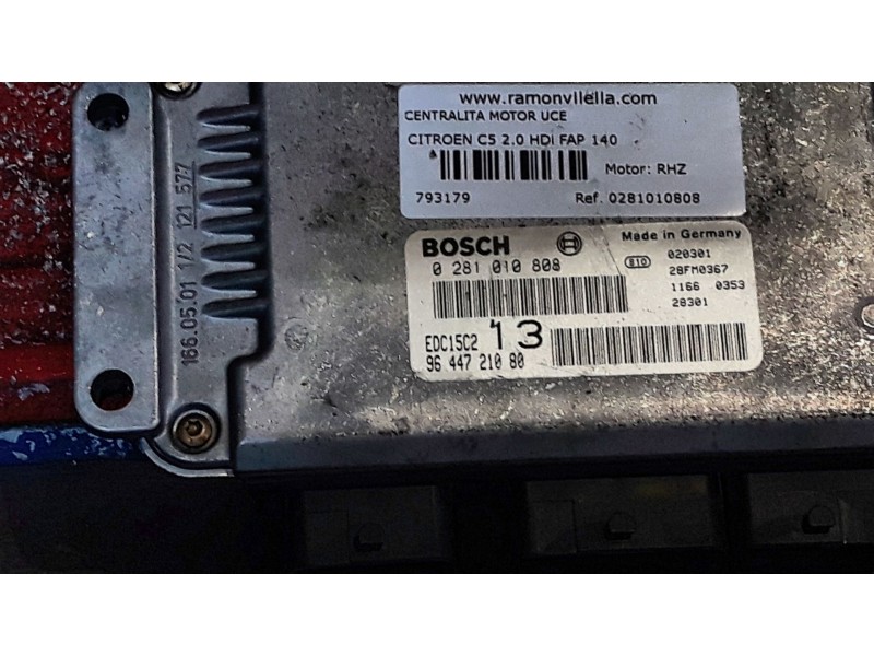 Recambio de centralita motor uce para citroen c5 2.0 hdi fap 140 business referencia OEM IAM 0281010808 9644721080 
