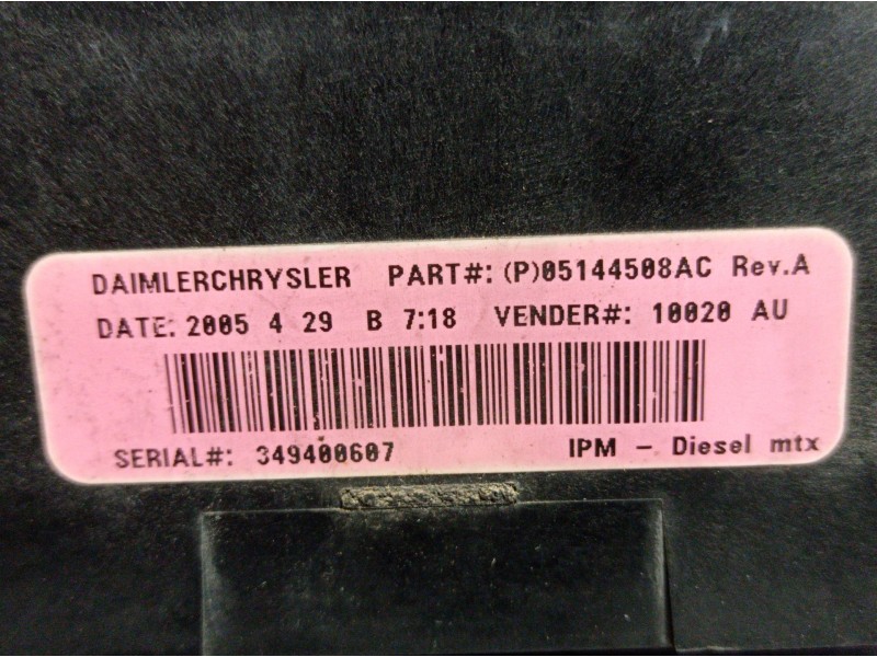 Recambio de caja reles fusibles para chrysler voyager (rg) 2.5 crd cat referencia OEM IAM 05144508AC   Recambio de caja reles fusibles para chrysler voyager (rg) 2.5 crd cat referencia OEM IAM 05144508AC