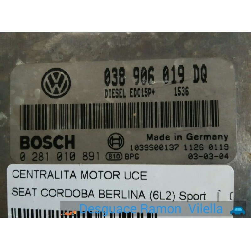 Recambio de centralita motor uce para seat cordoba berlina (6l2) sport | 09.02 - 12.08 sport | 09.02 - 12.08 referencia OEM IAM 