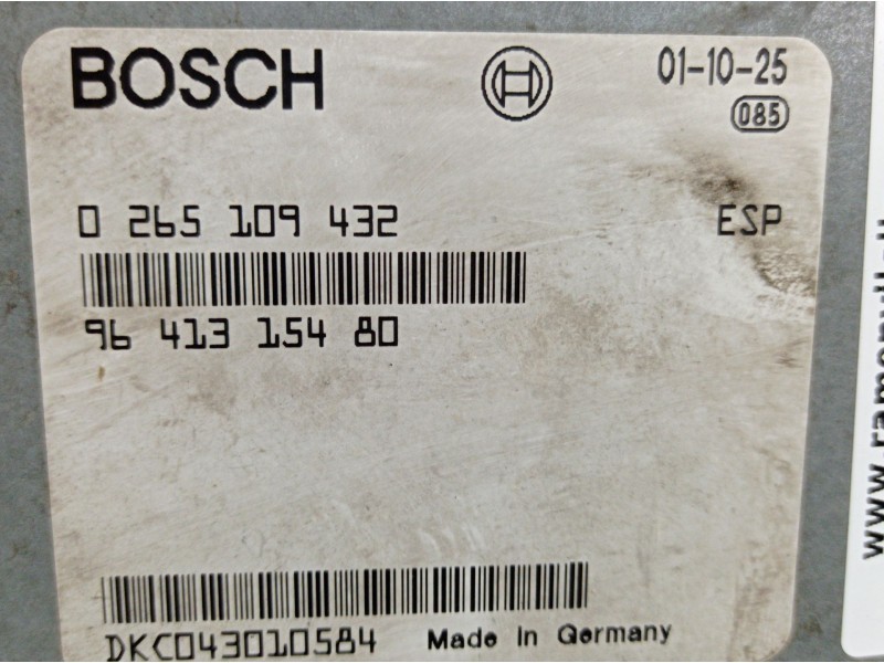 Recambio de centralita esp para peugeot 607 referencia OEM IAM 0265109432 9641315480 