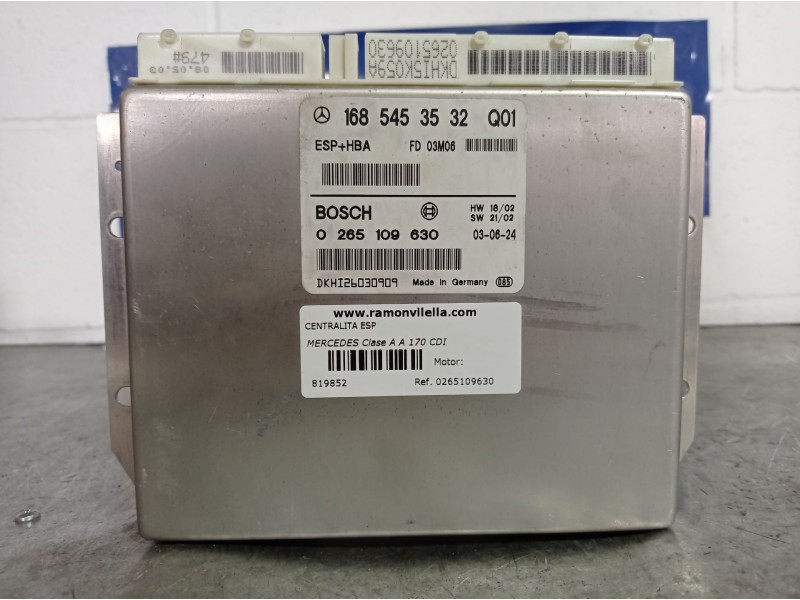 Recambio de centralita esp para mercedes clase a a 170 cdi classic referencia OEM IAM 0265109630 1685453532Q01  Recambio de centralita esp para mercedes clase a a 170 cdi classic referencia OEM IAM 0265109630 1685453532Q01