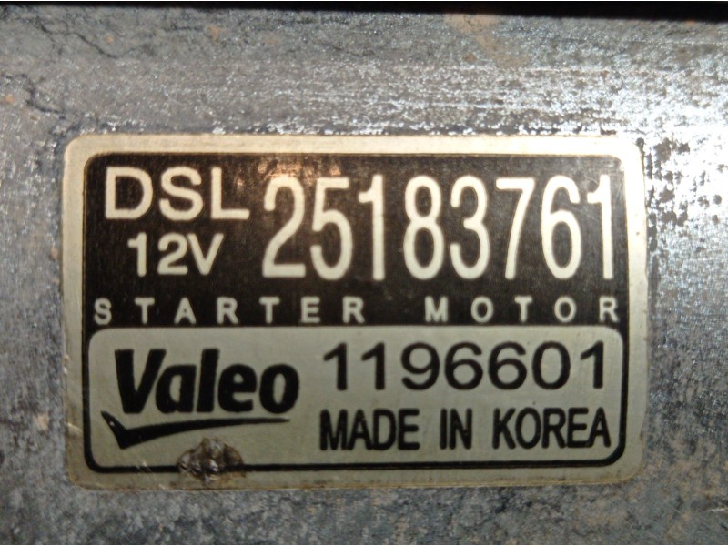 Recambio de motor arranque para chevrolet orlando ltz referencia OEM IAM 25183761 1196601  Recambio de motor arranque para chevrolet orlando ltz referencia OEM IAM 25183761 1196601