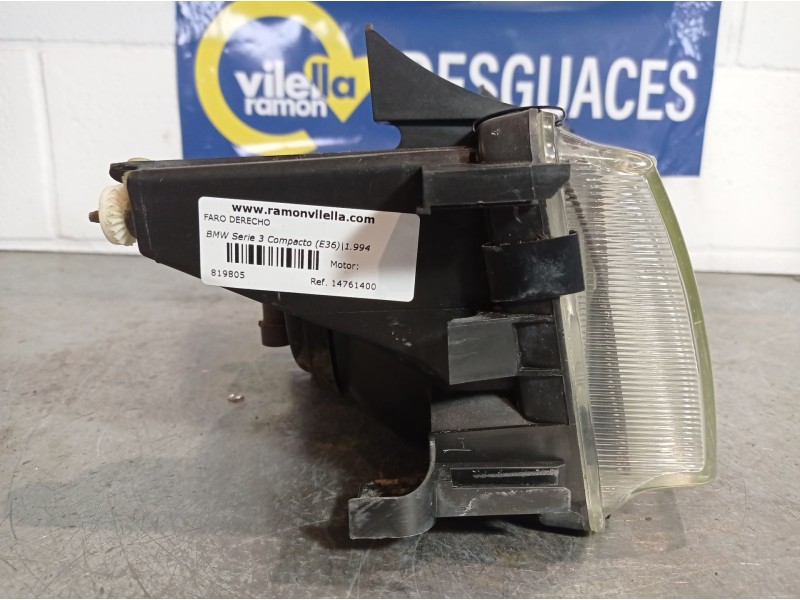 Recambio de faro derecho para bmw serie 3 compacto (e36) 1.6 316i referencia OEM IAM 14761400   Recambio de faro derecho para bmw serie 3 compacto (e36) 1.6 316i referencia OEM IAM 14761400