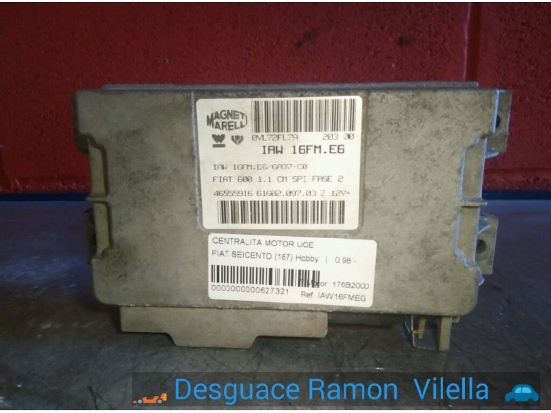 Recambio de centralita motor uce para fiat seicento (187) hobby | 0.98 - ... hobby | 0.98 - ... referencia OEM IAM IAW16FME6 465