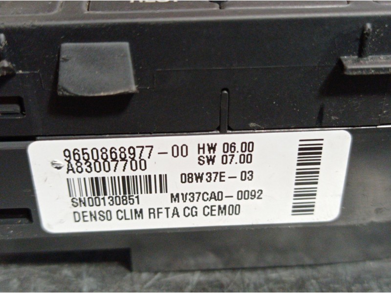 Recambio de mando climatizador para citroen c4 grand picasso exclusive referencia OEM IAM 9650868977 A83007700 