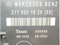 Recambio de centralita puerta trasera derecha para mercedes clase e (w211) berlina 2.7 cdi cat referencia OEM IAM 2118201626 356 2